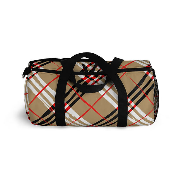 Woke Creations Modern Plaid Signature Duffel Bag