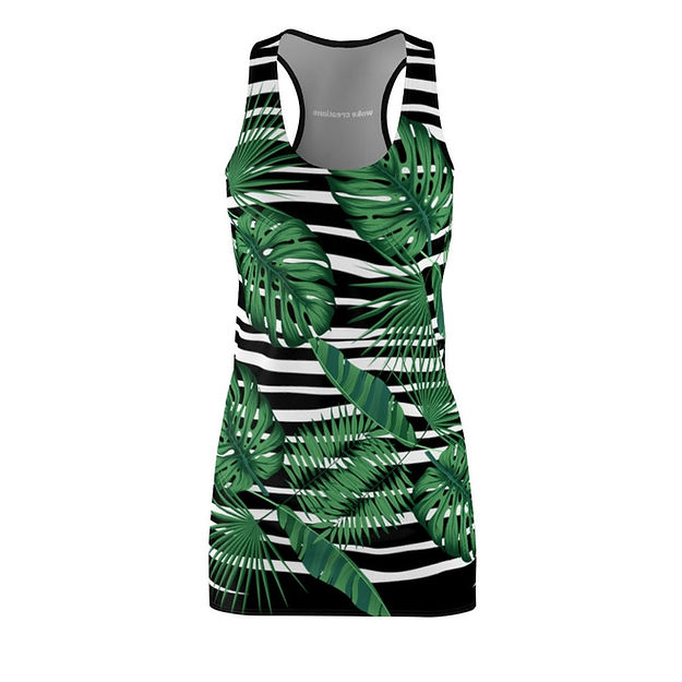 Women's Racerback Dress in Abstract Tropic Print