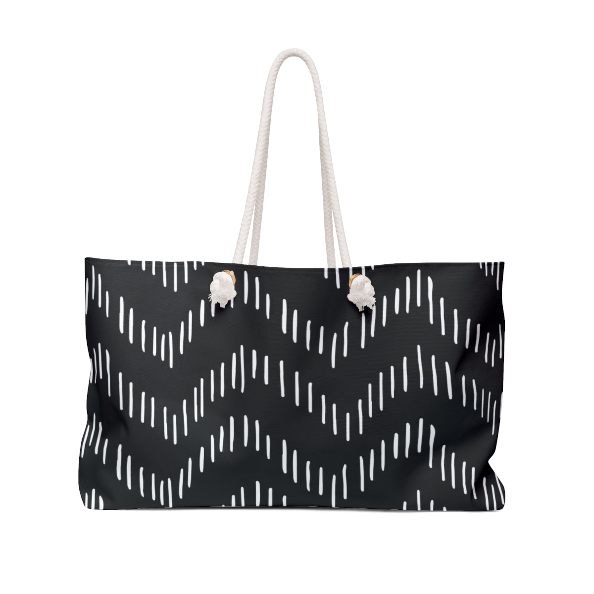 Woke Creations Oversized Black and White Beach Tote Bag