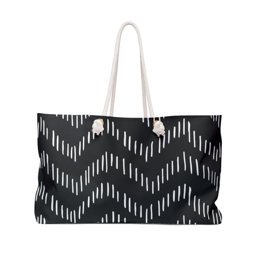 Woke Creations Oversized Black and White Beach Tote Bag