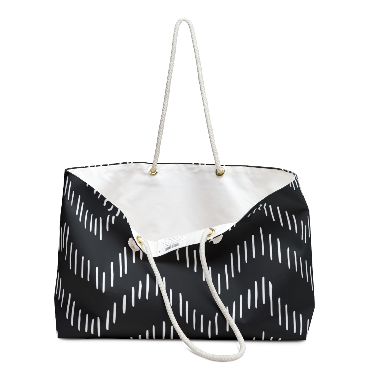 Woke Creations Oversized Black and White Beach Tote Bag