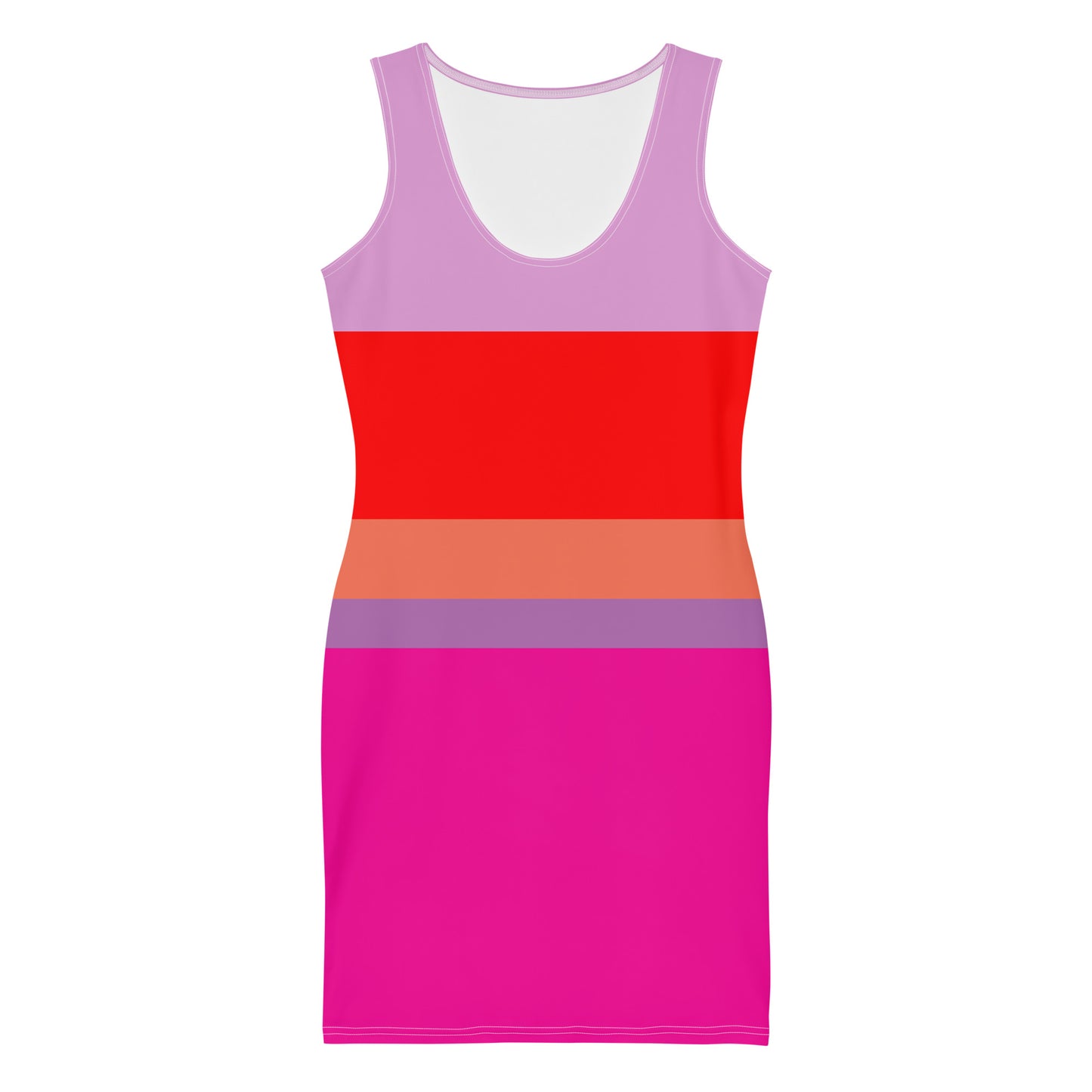 Women's Bright Pink Stripe Tank Dress from Woke Creations