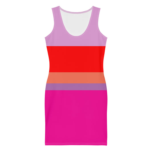 Women's Bright Pink Stripe Tank Dress from Woke Creations