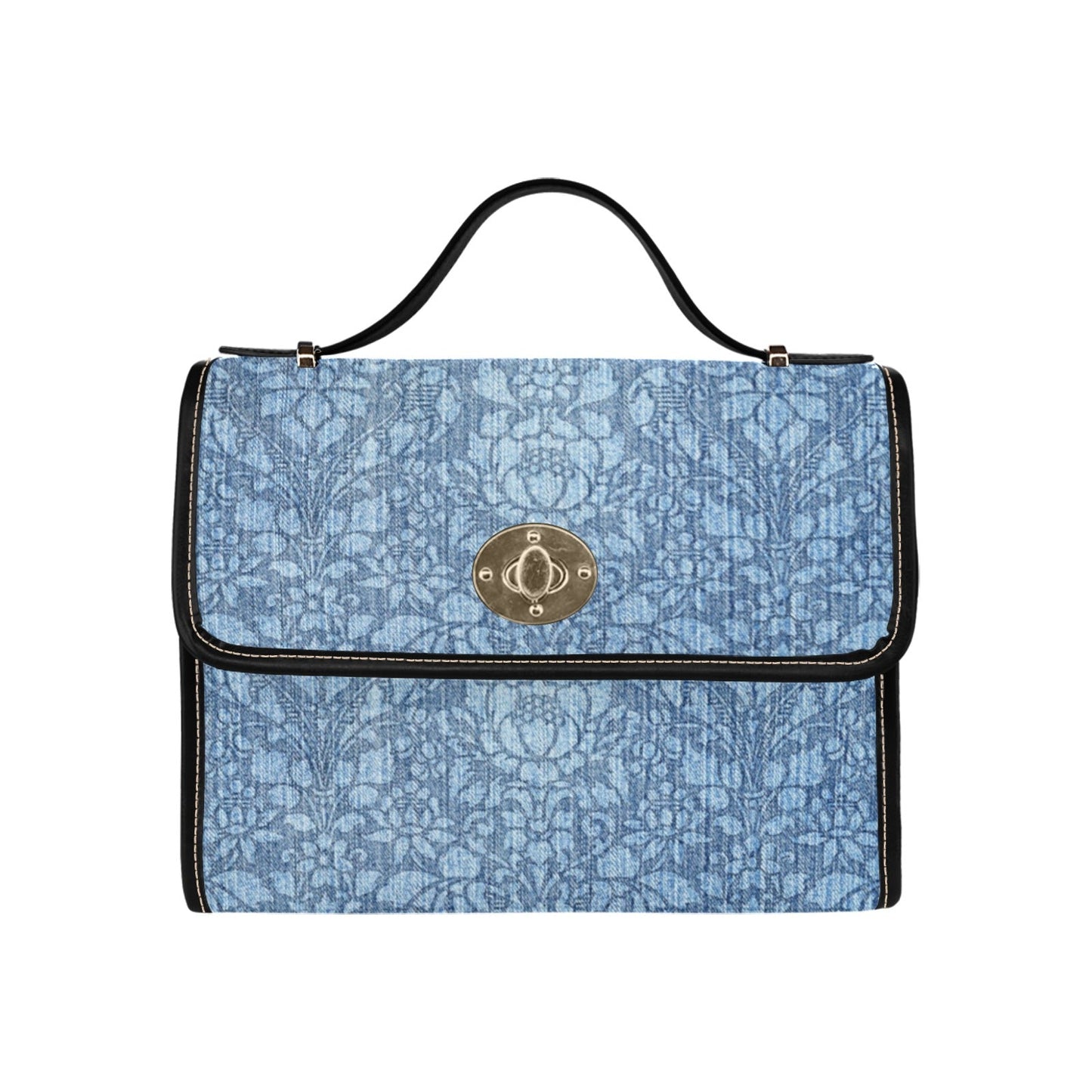 Make a bold fashion statement with our Blue Denim Print Canvas Handbag. The classic denim print, expertly crafted onto durable canvas, exudes timeless elegance. Whether you're heading to the office or a weekend brunch, this crossbody handbag effortlessly elevates your look.