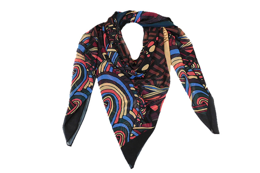 Woke Creations Lioness Print Scarf in Multi Cocoa