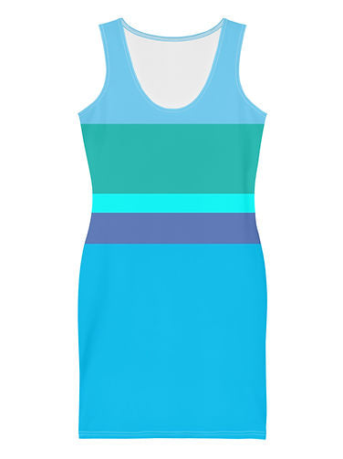Women's Bright Blue Stripe Tank Dress from Woke Creations