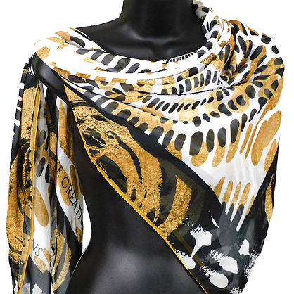 Scarf Design in Neutral Culture Print Motif