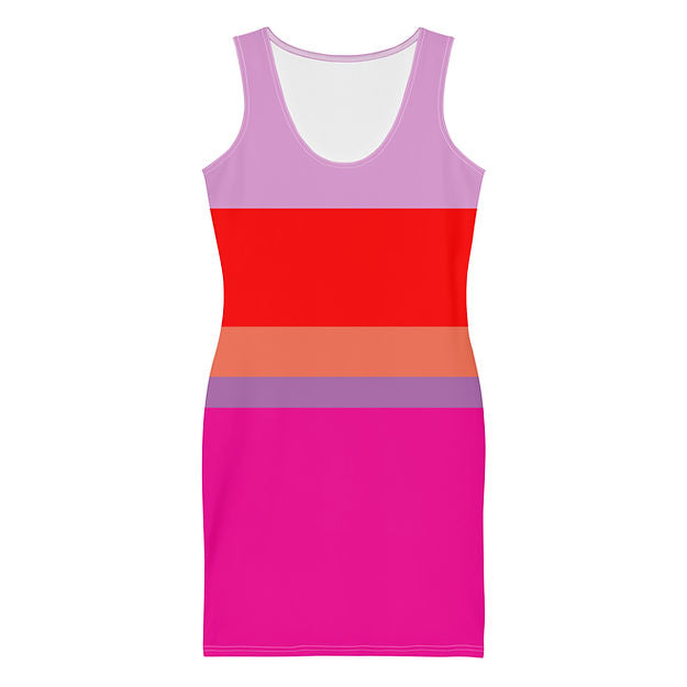 Women's Bright Pink Stripe Tank Dress from Woke Creations