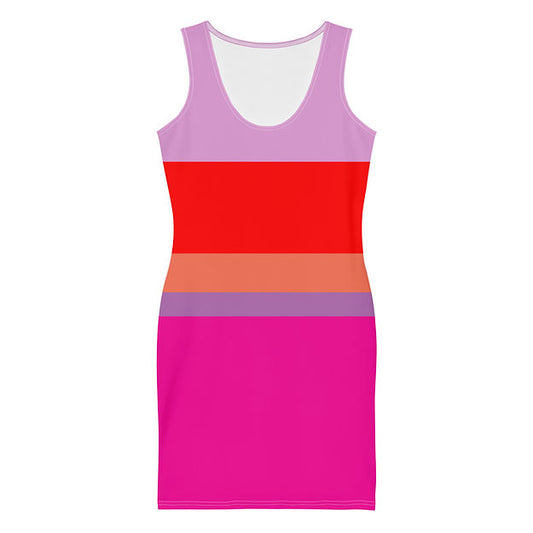 Women's Bright Pink Stripe Tank Dress from Woke Creations