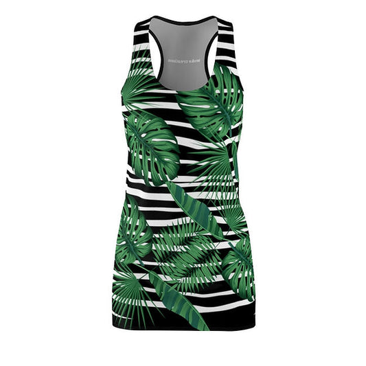 Women's Racerback Dress in Abstract Tropic Print