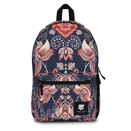 Woke Creations Blue Plentiful Paisley Backpack Bag