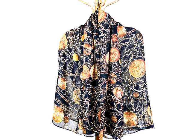 Woke Creations Luxe Statement Print Scarf Dark