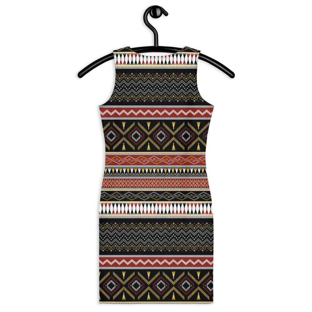 Woke Creations Tribal Vibe Bodycon Tank Dress