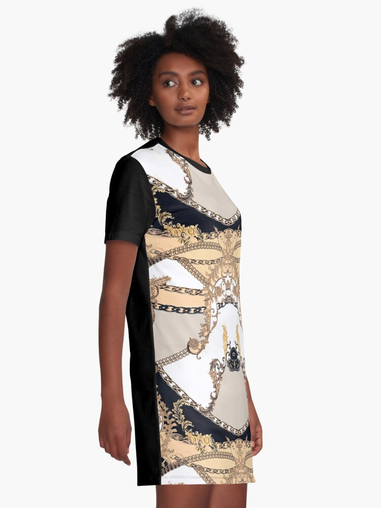 Luxe Scarf Print T-Shirt Dress
